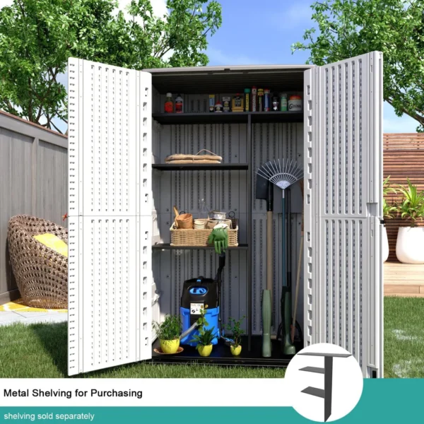 Horti Cube 66 cu. ft. Outdoor Vertical Storage Shed - Image 4