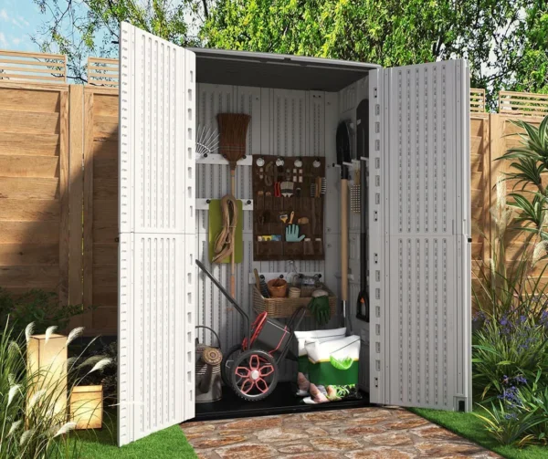 Horti Cube 66 cu. ft. Outdoor Vertical Storage Shed - Image 2