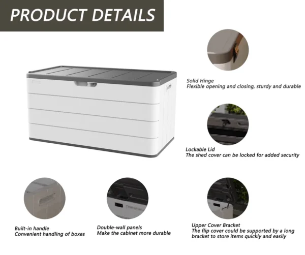 Horti Cube 85 Gallon HDPE Patio Deck Box - Image 4
